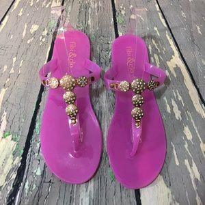 Fibi&Clo Pink Jelly Sandals